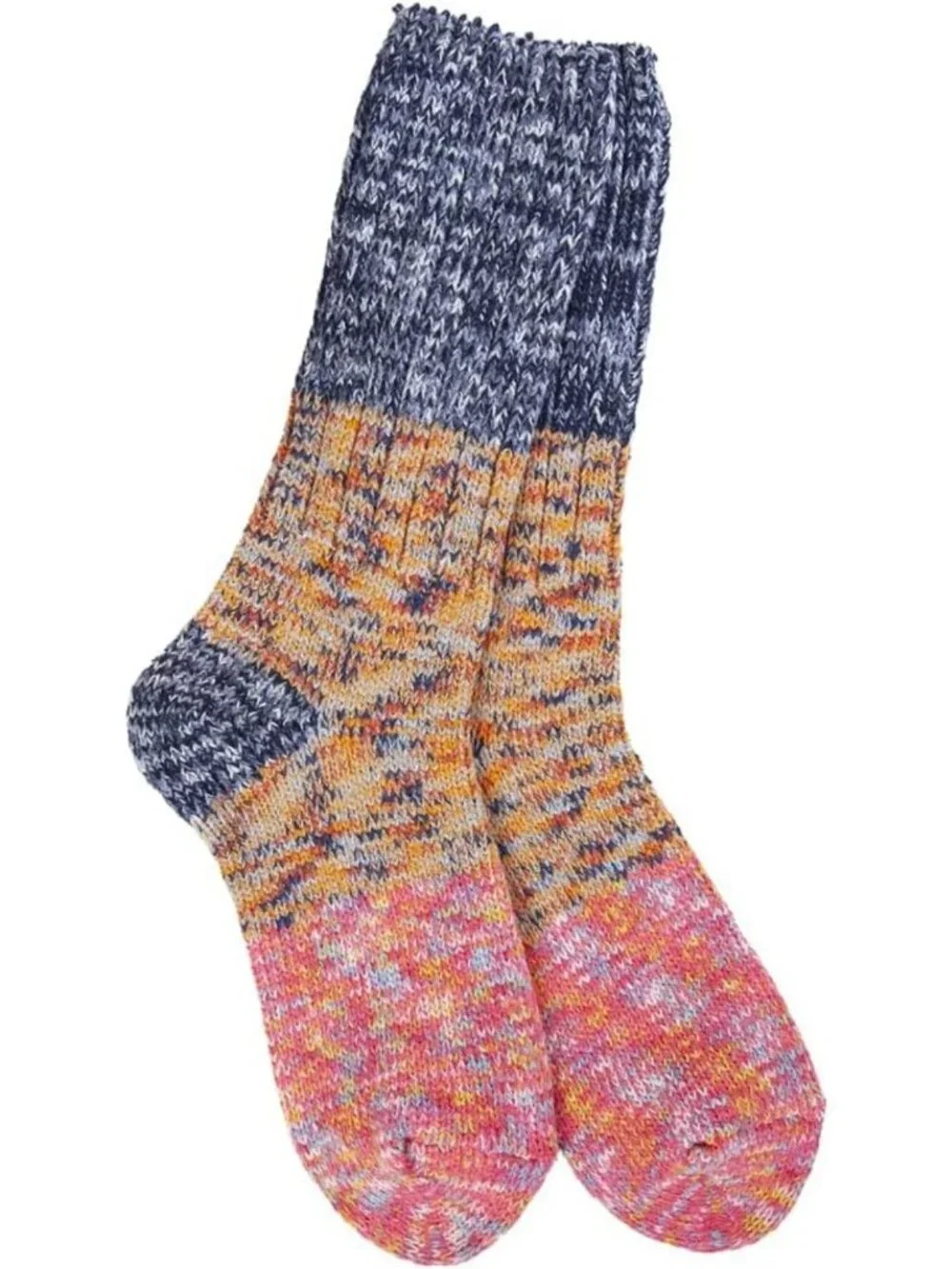 Cozy Women's Ragg Crew Socks - Soft Polyester, Perfect for Weekend Comfort